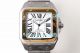 Super Clone Santos 100 De Cartier Two Tone Watch White Roman Dial 42mm (4)_th.jpg